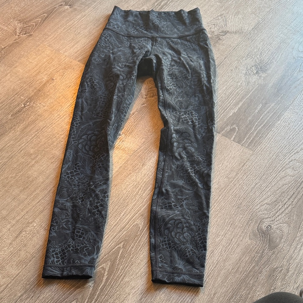 Lululemon Athletica Black Floral Leggings